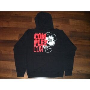 ComplexCon x Verdy Black Hoodie‎ Sweatshirt Cartoon Dog Long Beach CA Mens Small